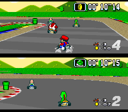Super Mario Kart (USA) In game screenshot